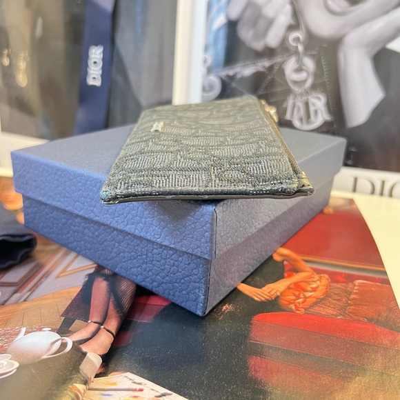 Auth DIOR Wallet • Cardholder Oblique Jacquard Canvas Authentic Christian Dior - Picture 5 of 8